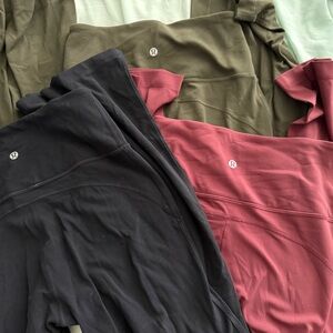 Lululemon FLARE Leggings in Black, Olive, and Red